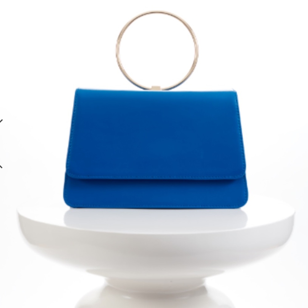 Genuine Leather Metal Ring Handbag